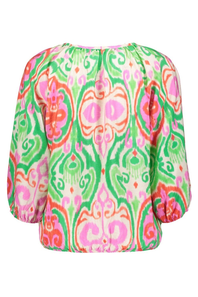 T SHIRT MET GRAFISCH PATROON 53481 20 RED/GREEN/PINK